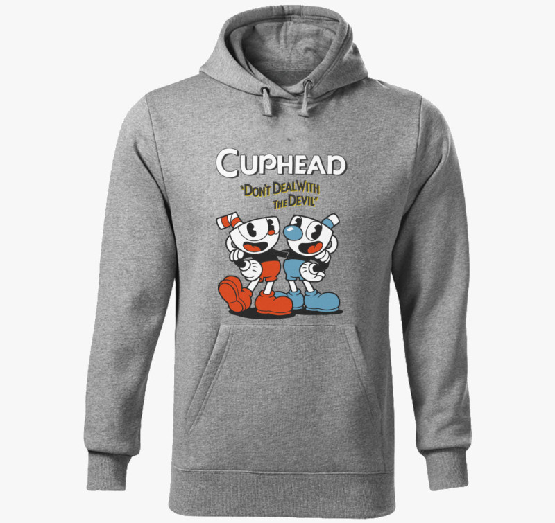 Cuphead - Don't deal with the devil kapucnis pulóver — Sötétszürke