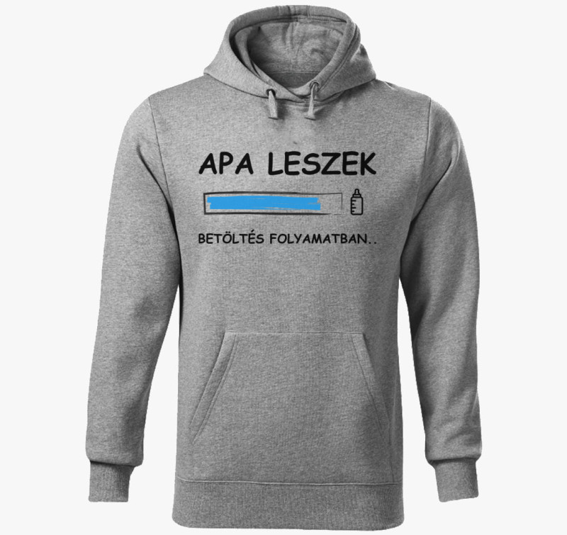 Apa leszek betöltés folyamatban.. kapucnis pulóver — Sötétszürke