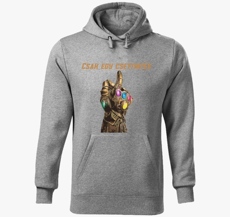 Csak egy csettintés Thanos kesztyűje kapucnis pulóver — Sötétszürke