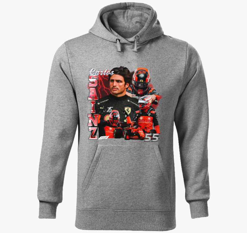Carlos Sainz Válogatás kapucnis pulóver — Sötétszürke