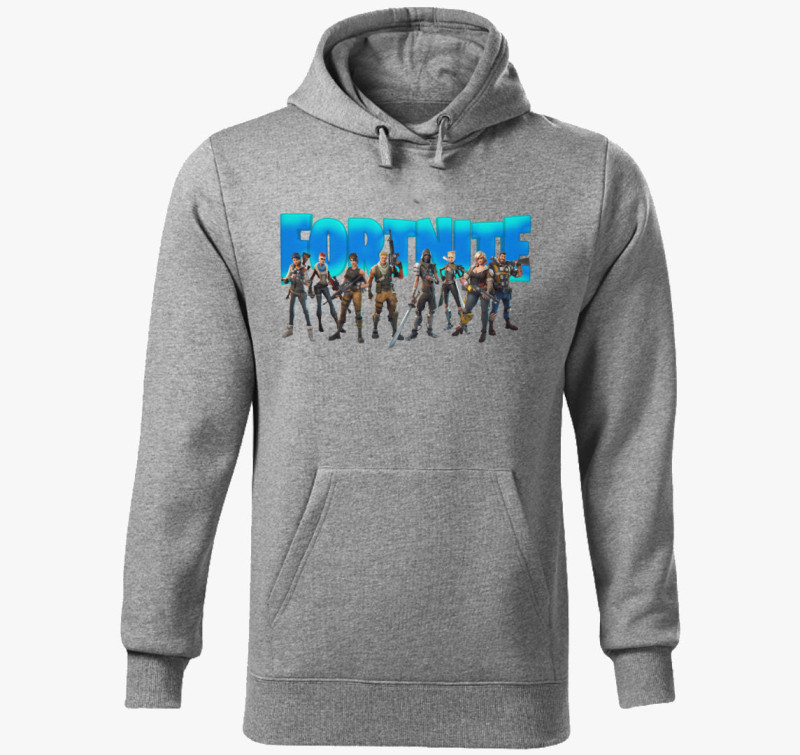 Fortnite Figurák kapucnis pulóver — Sötétszürke