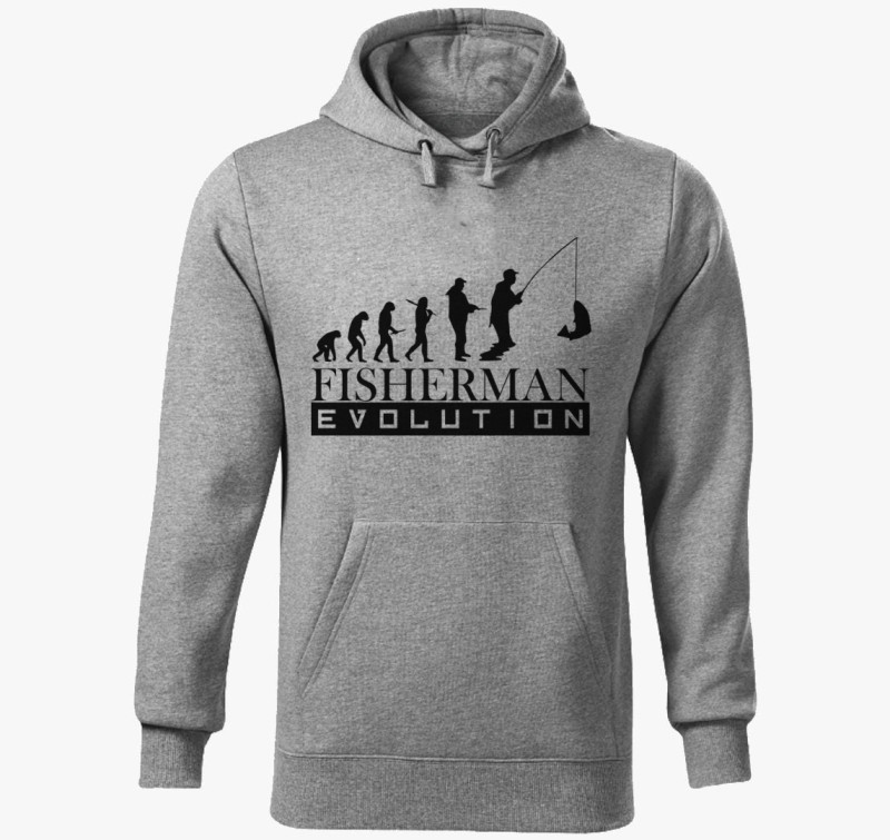 Fisherman evolution kapucnis pulóver — Sötétszürke