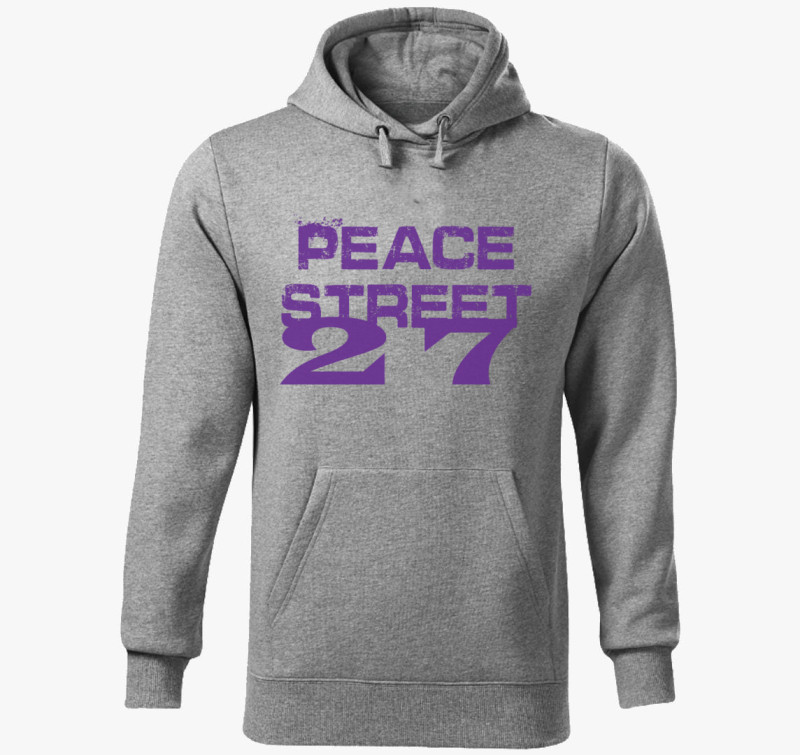 Peace srteet kapucnis pulóver — Sötétszürke