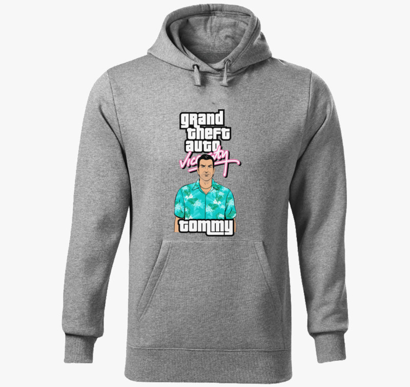GTA Vice City Tommy kapucnis pulóver — Sötétszürke