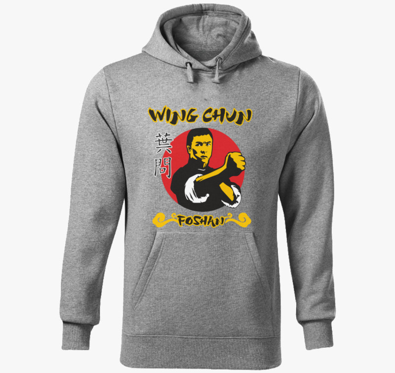 Wing Chun kapucnis pulóver — Sötétszürke