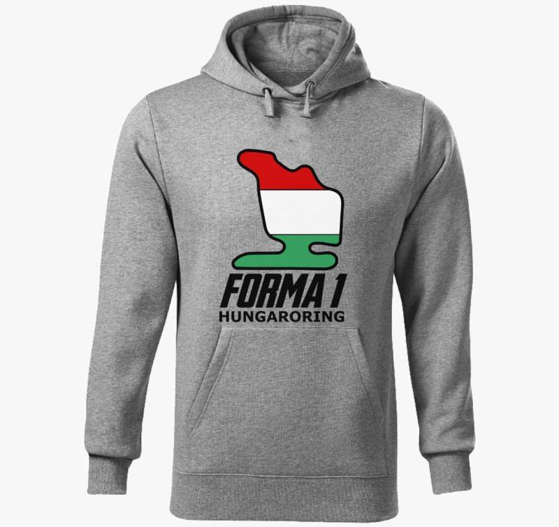 Forma 1 Hungaroring kapucnis pulóver — Sötétszürke