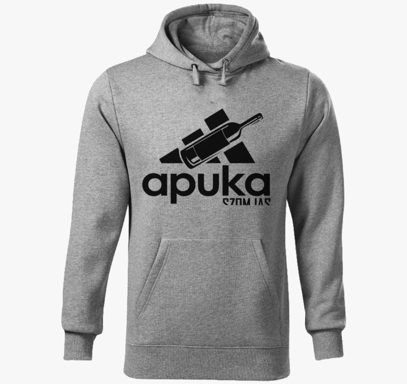 Apuka ivós márkás kapucnis pulóver — Sötétszürke