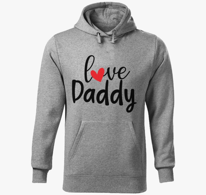 Love Daddy kapucnis pulóver — Sötétszürke