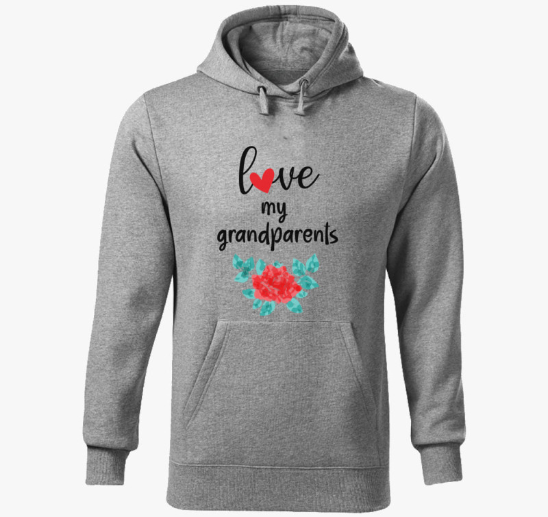 Love my Grandparents kapucnis pulóver — Sötétszürke