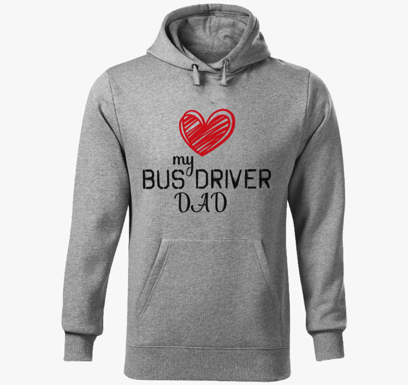 Buszsofőr apa kapucnis pulóver — Sötétszürke