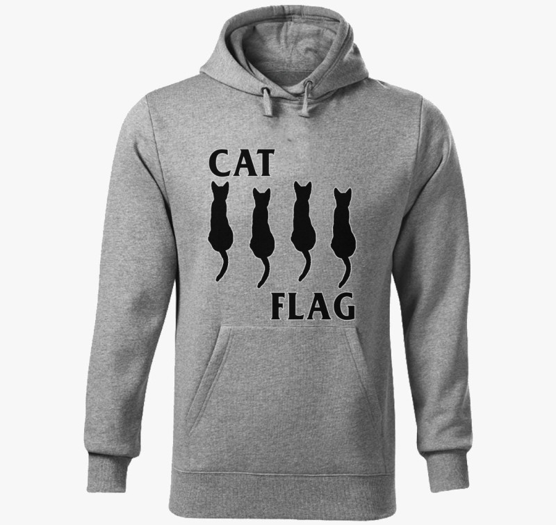 Cat Flag - Hanry Pawnlins kapucnis pulóver — Sötétszürke