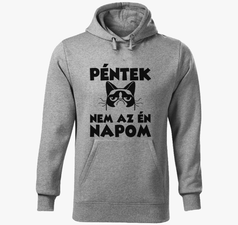 Péntek nem az én napom kapucnis pulóver — Sötétszürke