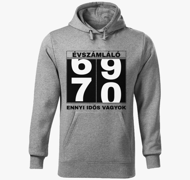 Évszámláló 70 éves szülinapi póló — Sötétszürke