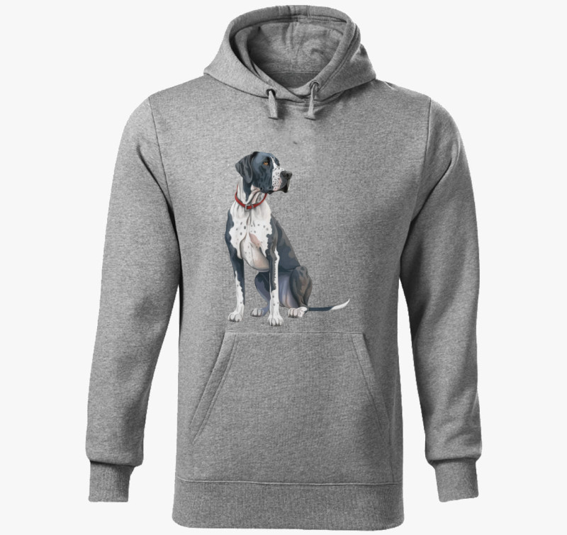 Dán dog kapucnis pulóver — Sötétszürke