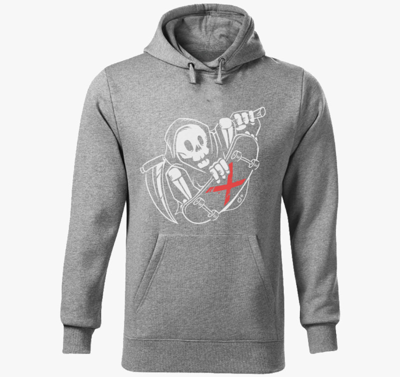 Skate or Die! kapucnis pulóver — Sötétszürke