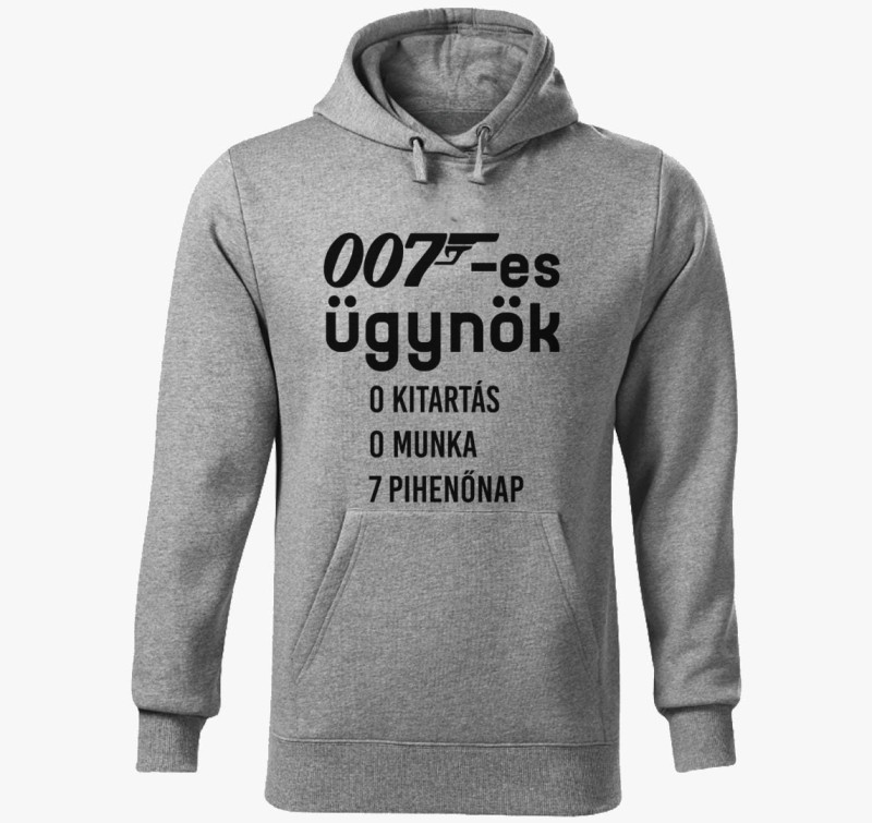 007-es ügynök pihenőnap kapucnis pulóver — Sötétszürke