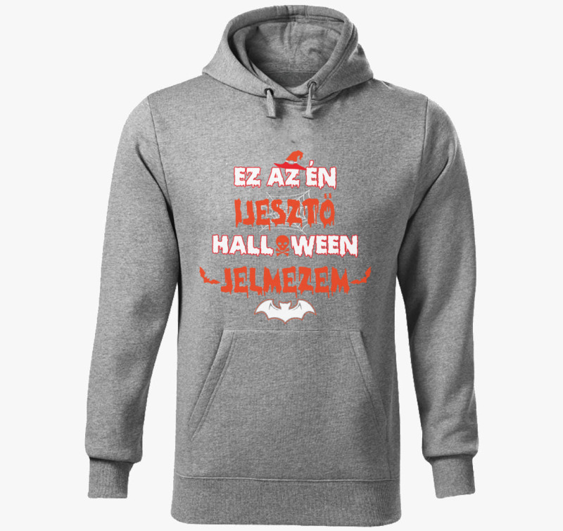 Ez az én ijesztő halloween jelmezem kapucnis pulóver — Sötétszürke