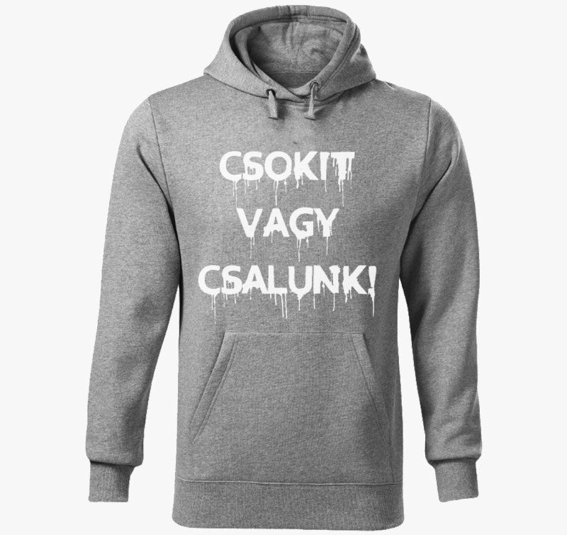 Csokit v csalunk kapucnis pulóver — Sötétszürke