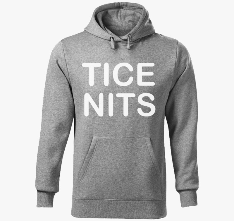 Tice nits kapucnis pulóver — Sötétszürke