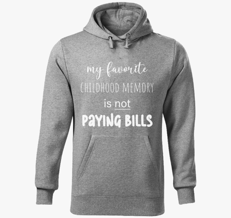 Paying bills kapucnis pulóver — Sötétszürke