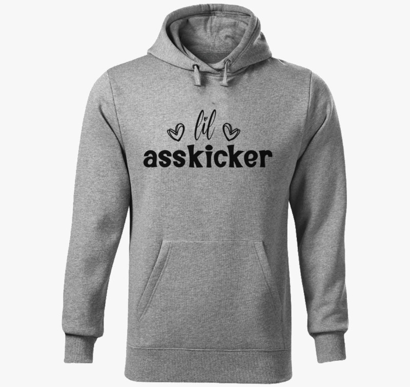 Lil asskicker kapucnis pulóver — Sötétszürke