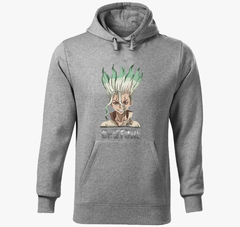 Dr Stone kapucnis pulóver — Sötétszürke