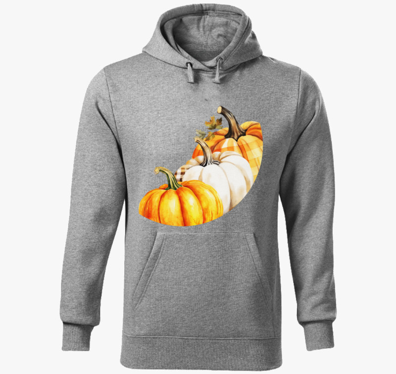 3 pumpkins kapucnis pulóver — Sötétszürke
