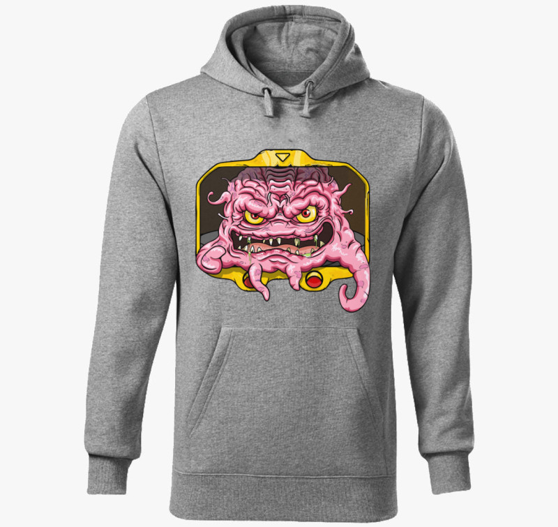 Krang kapucnis pulóver — Sötétszürke