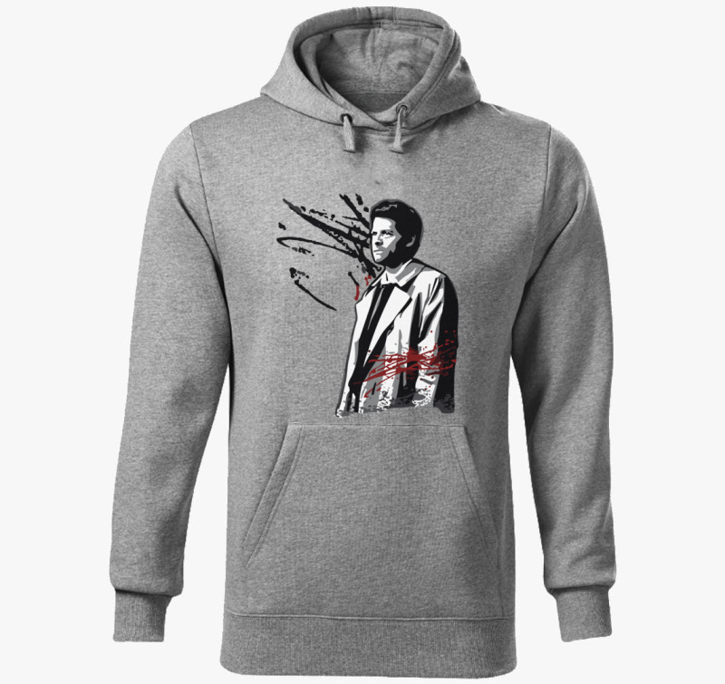 Supernatural Castiel kapucnis pulóver — Sötétszürke