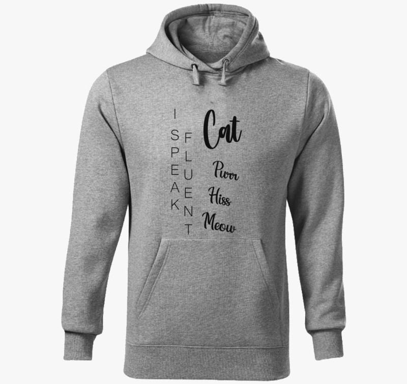 Fluent cat kapucnis pulóver — Sötétszürke