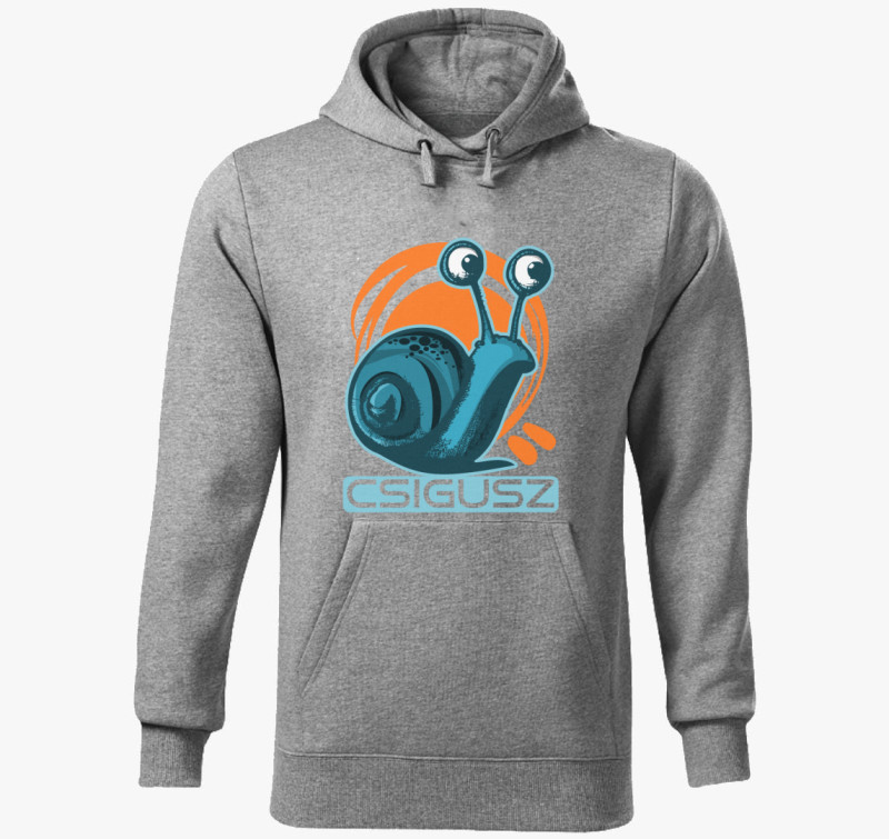 Csigás kapucnis pulóver — Sötétszürke