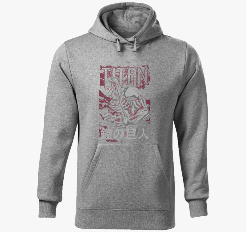 Attack On Titan - The Armored Titan kapucnis pulóver — Sötétszürke