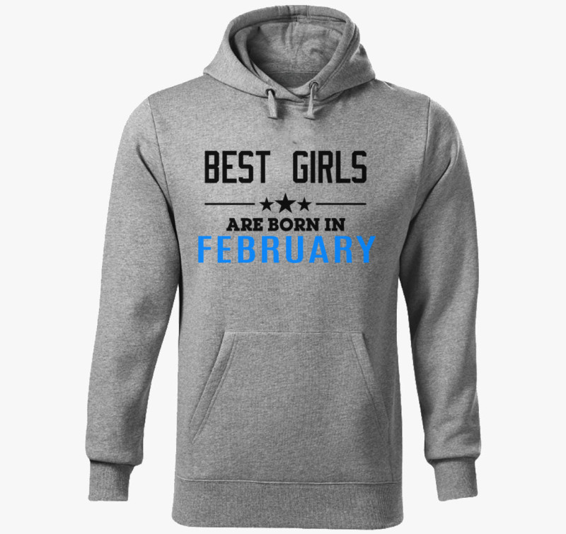 Best girls born (választható hónap) kapucnis pulóver — Sötétszürke