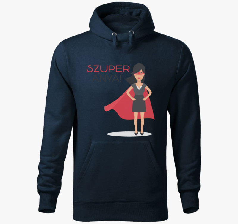 Szuperanya! Az igazi szuperhős kapucnis pulóver — Tengerészkék