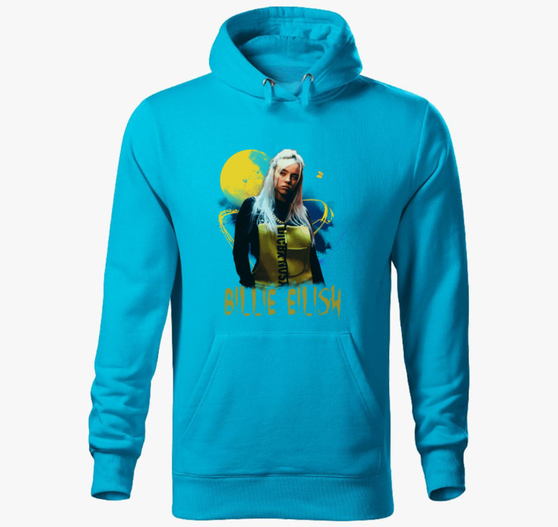 Billie Eilish kapucnis pulóver — Türkiz