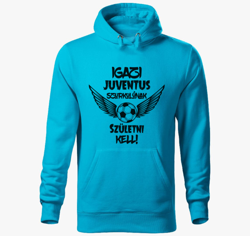 Juventus szurkoló kapucnis pulóver — Türkiz