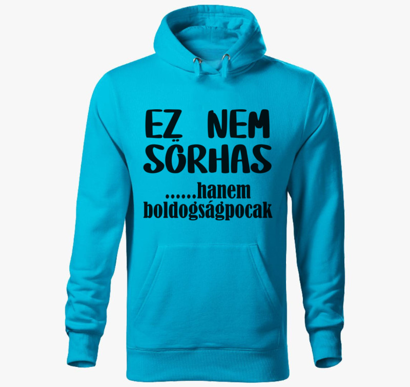 Nem sörhas kapucnis pulóver — Türkiz