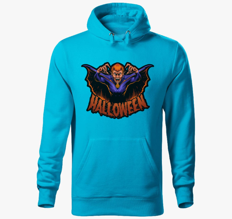 Halloween-i vámpíros kapucnis pulóver — Türkiz