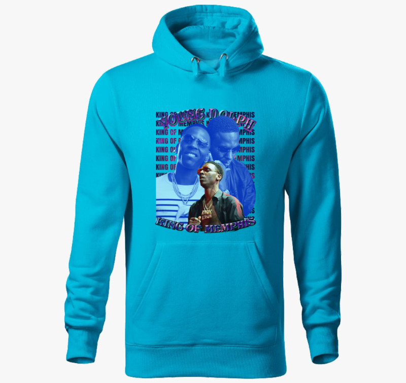 Young Dolph King kapucnis pulóver — Türkiz