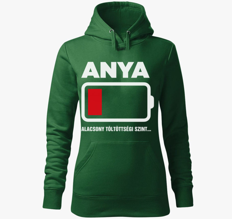 Anya fáradt kapucnis pulóver — Üvegzöld