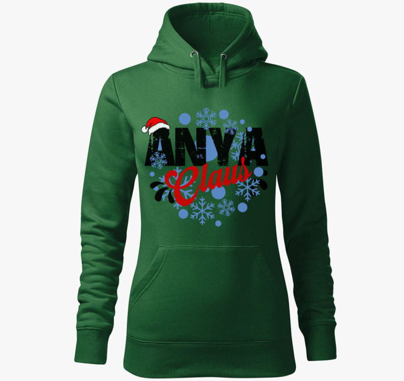Anya Claus kapucnis pulóver — Üvegzöld