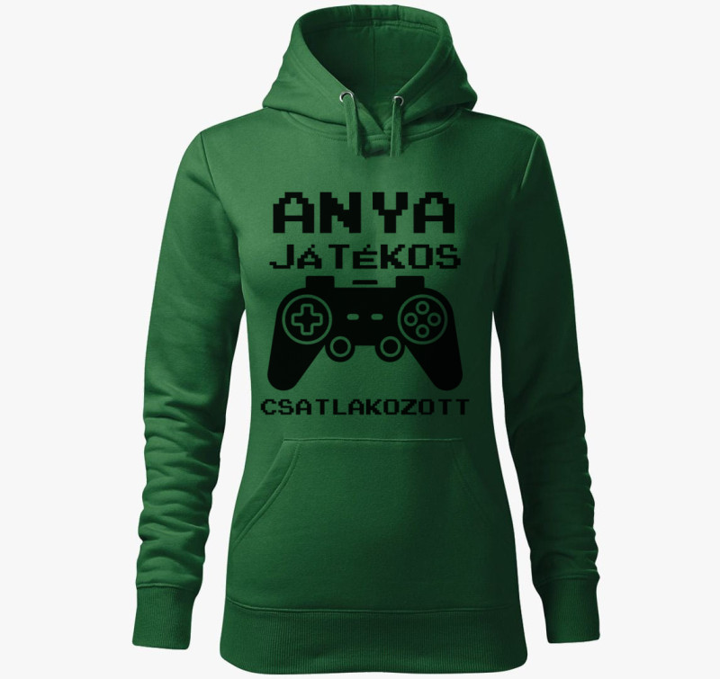 Anya játékos csatlakozott kapucnis pulóver — Üvegzöld