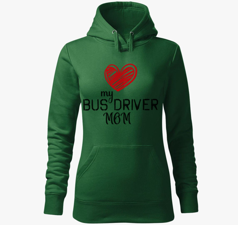 Buszsofőr anya kapucnis pulóver — Üvegzöld