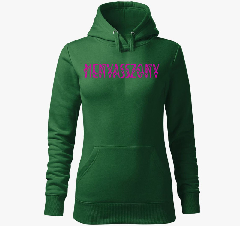 Menyasszony pink kapucnis pulóver — Üvegzöld