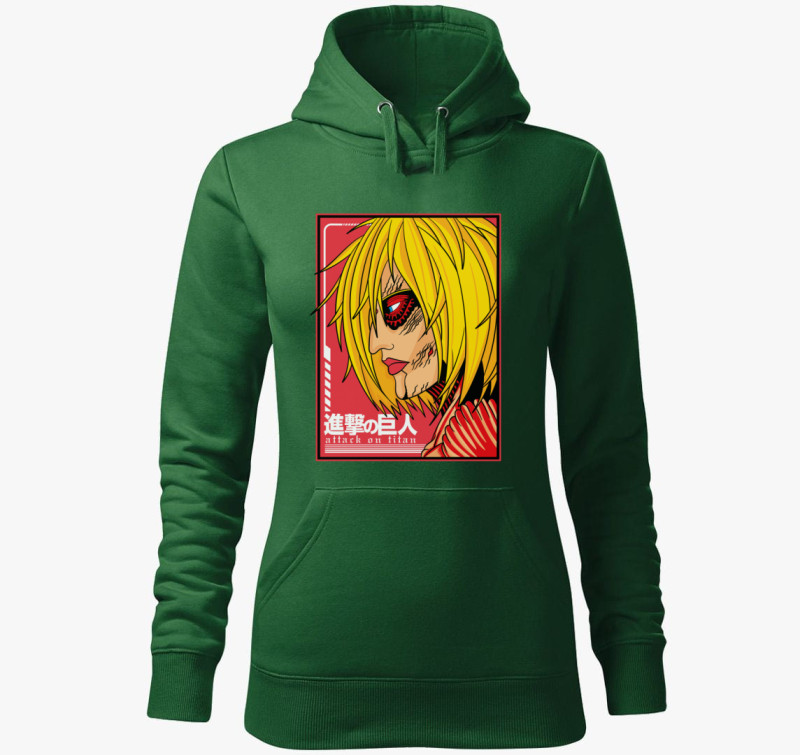 Attack on Titan - Női Titán kapucnis pulóver — Üvegzöld