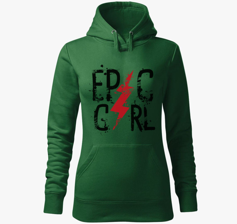 Epic Girl - Csajos kapucnis pulóver — Üvegzöld