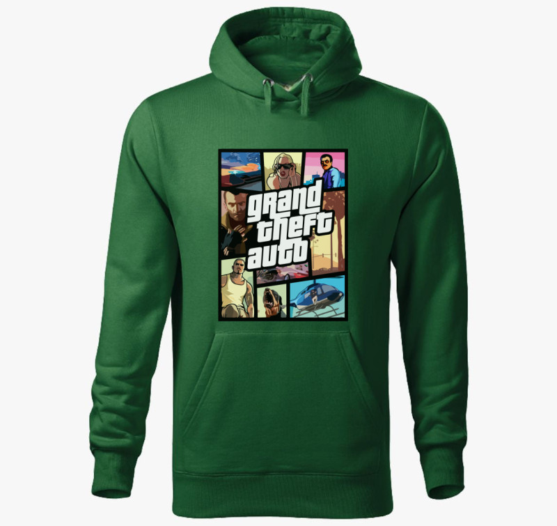 GTA poszter kapucnis pulóver — Üvegzöld