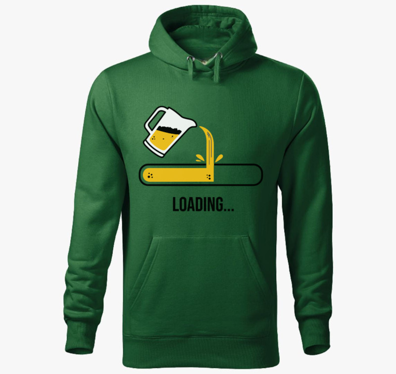 Beer Loading kapucnis pulóver — Üvegzöld