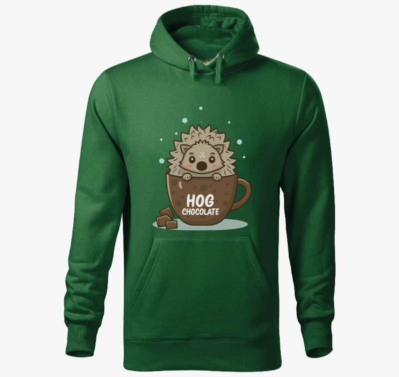 HOG chocolate kapucnis pulóver — Üvegzöld
