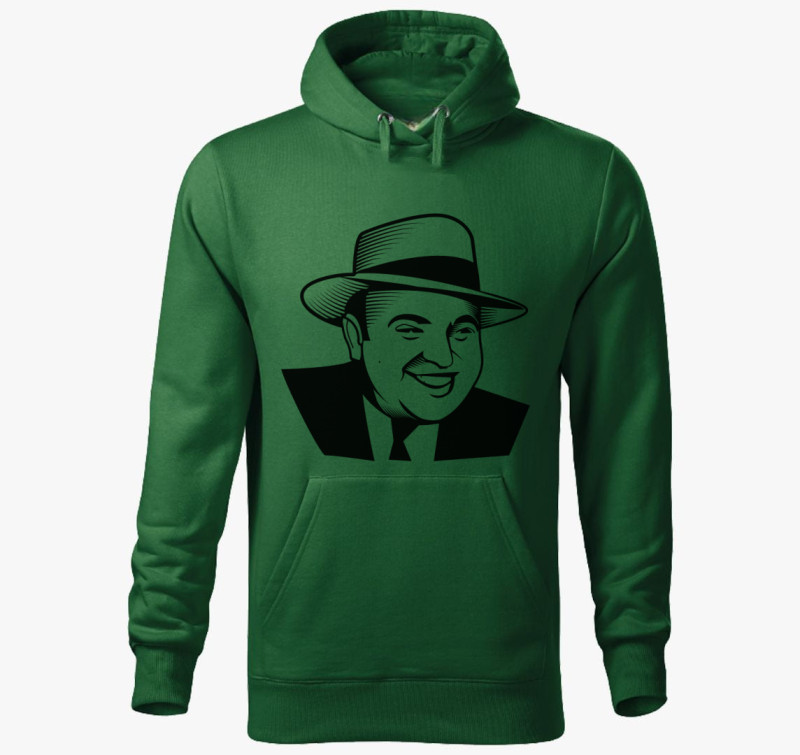 Al Capone kapucnis pulóver — Üvegzöld
